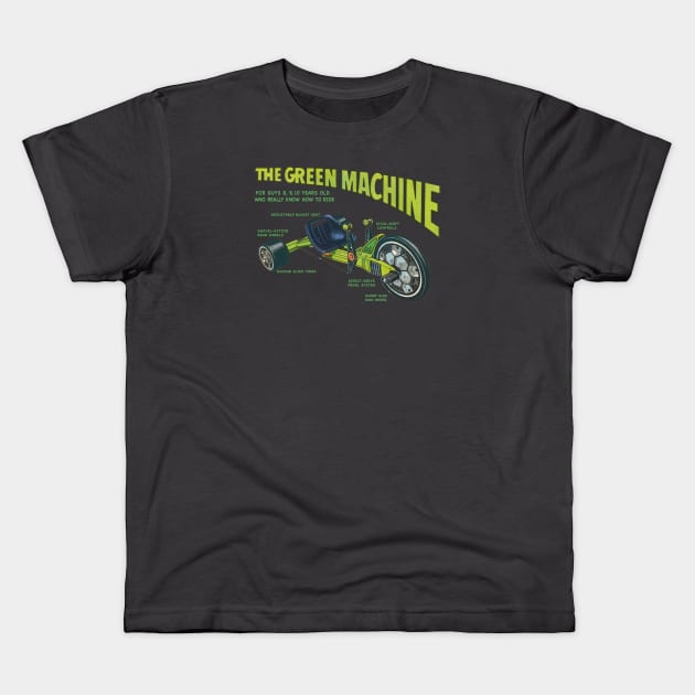 Green Machine Big Wheel '77 Kids T-Shirt by GeekGiftGallery